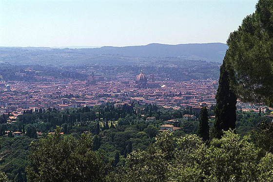 Utsikten över Florens stad från hotellet